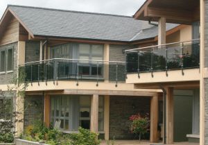 Smoke Glass Balconies Fitted with Stainless Steel Handrail